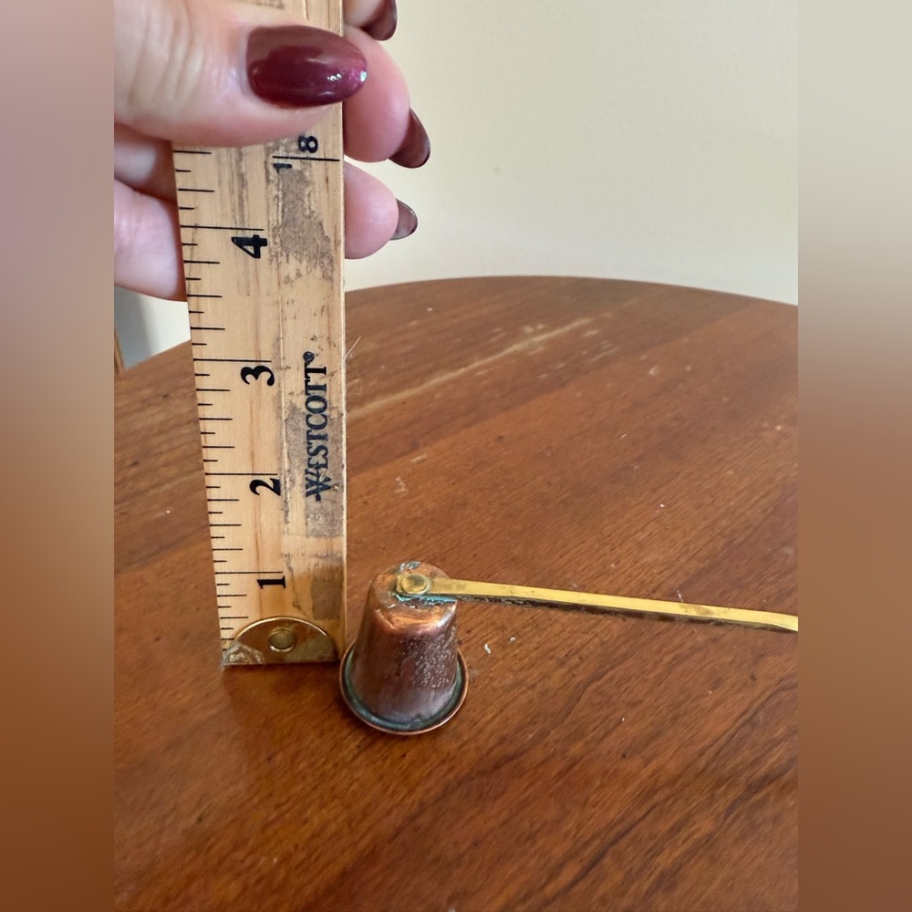 Vintage Copper Candle Snuffer with Solid Brass Spiral Handle 11" Long - Picture 6 of 6